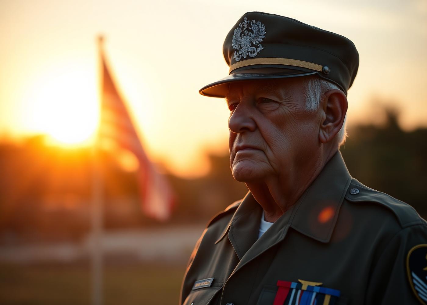 A veteran at sunrise